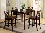 Weston Espresso 5 Pc. Counter Ht. Table Set from Furniture of America - Luna Furniture