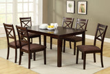 Weston Espresso 7 Pc. Dining Table Set from Furniture of America - Luna Furniture