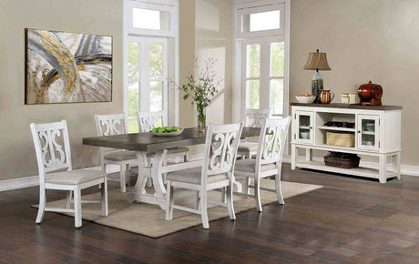 Auletta Distressed White/Gray Server from Furniture of America - Luna Furniture