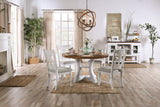 Auletta Distressed White/Distressed Dark Oak Round Dining Table from Furniture of America - Luna Furniture