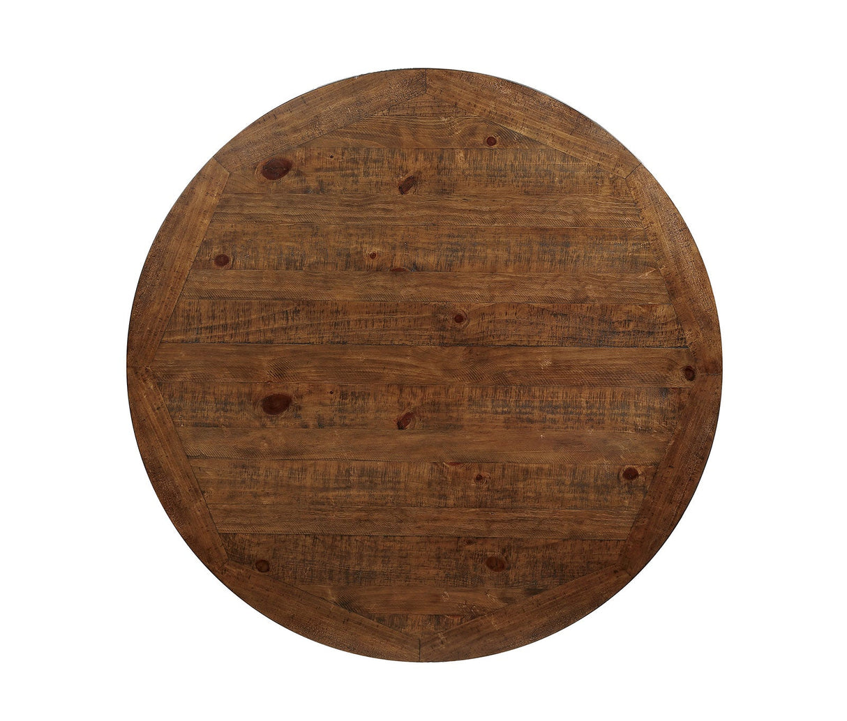 Auletta Distressed White/Distressed Dark Oak Round Dining Table from Furniture of America - Luna Furniture