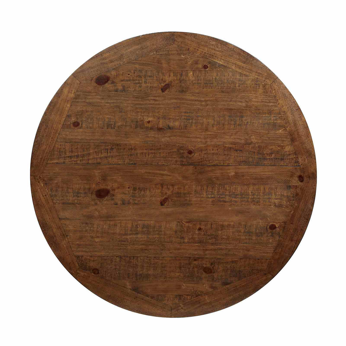 Auletta Distressed White/Distressed Dark Oak Round Dining Table from Furniture of America - Luna Furniture