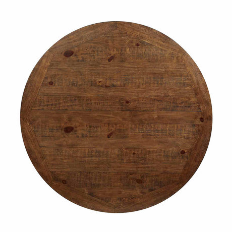 Auletta Distressed White/Distressed Dark Oak Round Dining Table from Furniture of America - Luna Furniture