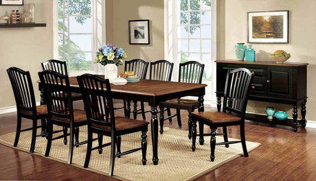 Mayville Black/Antique Oak 9-Piece Dining Room Set from Furniture of America - Luna Furniture