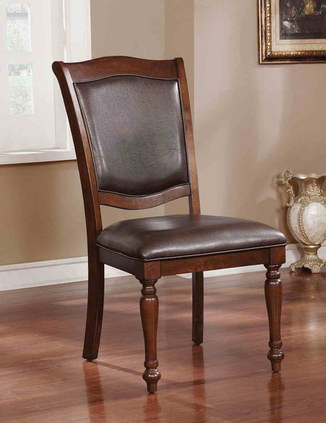 Sylvana Brown Cherry/Espresso Dining Chair from Furniture of America - Luna Furniture