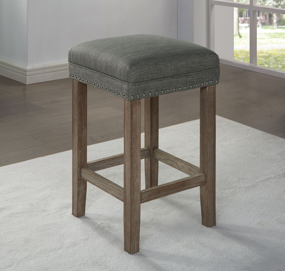 Caerleon Wire-Brushed Gray/Gray 4 Pc. Counter Ht. Dining Set from Furniture of America - Luna Furniture