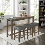Caerleon Wire-Brushed Gray/Gray 4 Pc. Counter Ht. Dining Set from Furniture of America - Luna Furniture