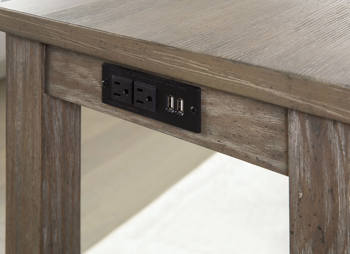 Caerleon Wire-Brushed Gray/Gray 4 Pc. Counter Ht. Dining Set from Furniture of America - Luna Furniture