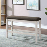 Heidelberg Off-White/Dark Gray Counter Ht. Bench from Furniture of America - Luna Furniture