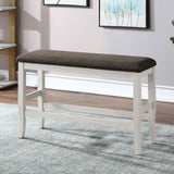 Heidelberg Off-White/Dark Gray Counter Ht. Bench from Furniture of America - Luna Furniture