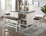 Heidelberg Off-White/Dark Gray Counter Ht. Table from Furniture of America - Luna Furniture