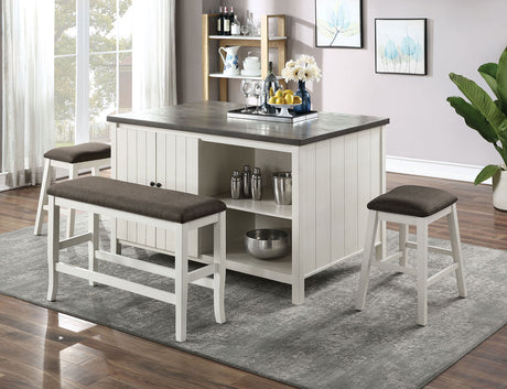 Heidelberg Off-White/Dark Gray Counter Ht. Table from Furniture of America - Luna Furniture