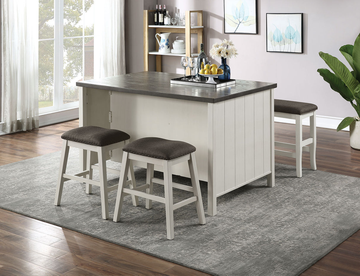 Heidelberg Off-White/Dark Gray Counter Ht. Table from Furniture of America - Luna Furniture
