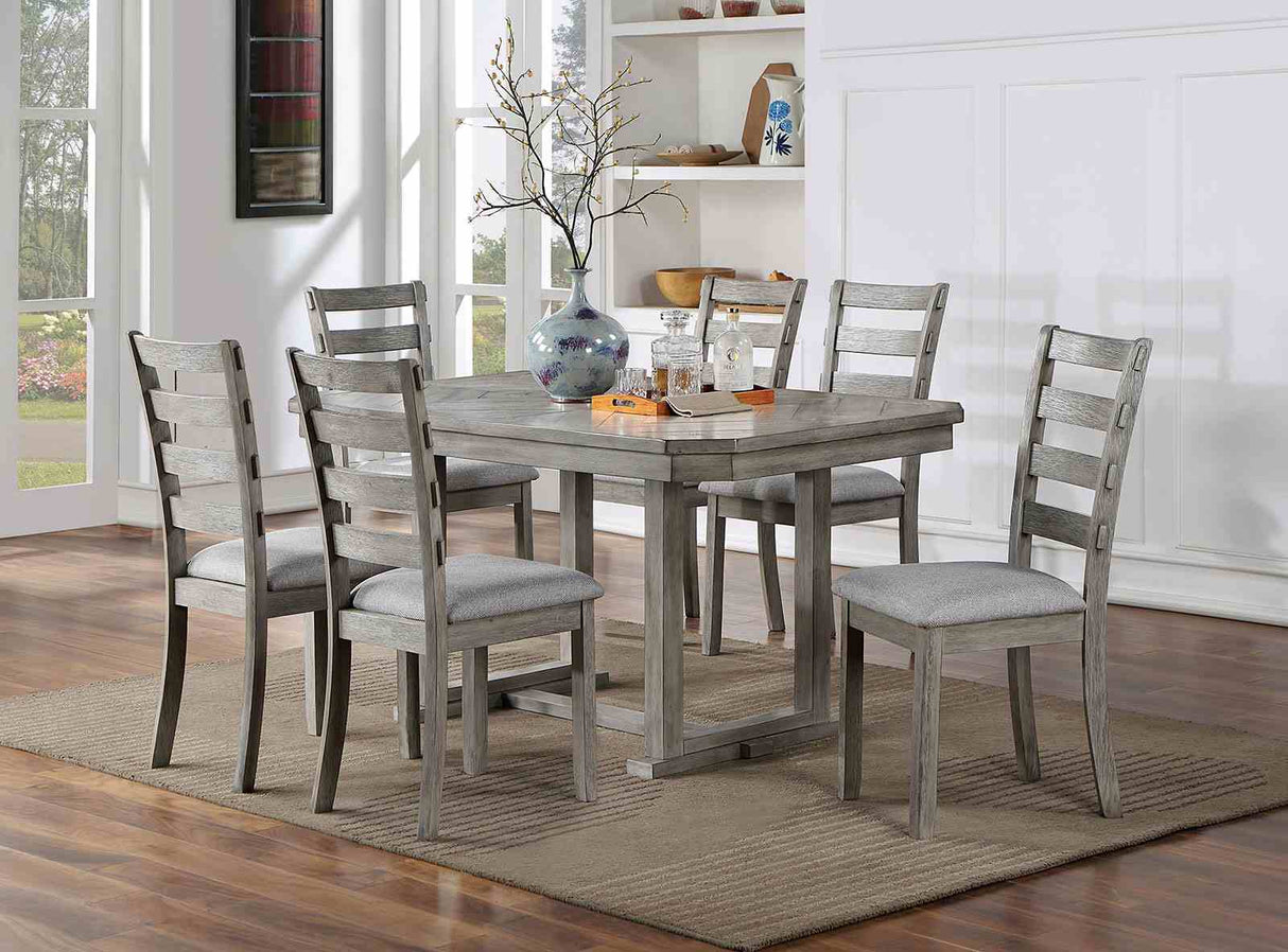 Laquila Gray 7 Pc Dining Table Set from Furniture of America - Luna Furniture
