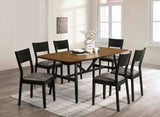 Oberwil Antique Oak/Black 7 Pc Dining Table Set from Furniture of America - Luna Furniture