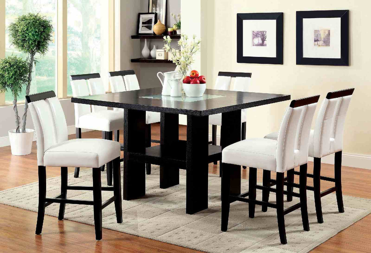 Luminar Black 7 Pc Counter Ht Table Set from Furniture of America - Luna Furniture