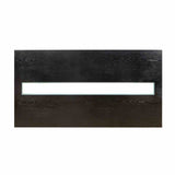 Luminar Black dining table top, frosted glass LED inset, black wood-grain finish