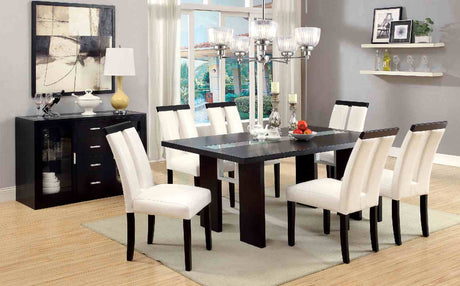 Luminar Black/White 7-Piece Dining Room set from Furniture of America - Luna Furniture