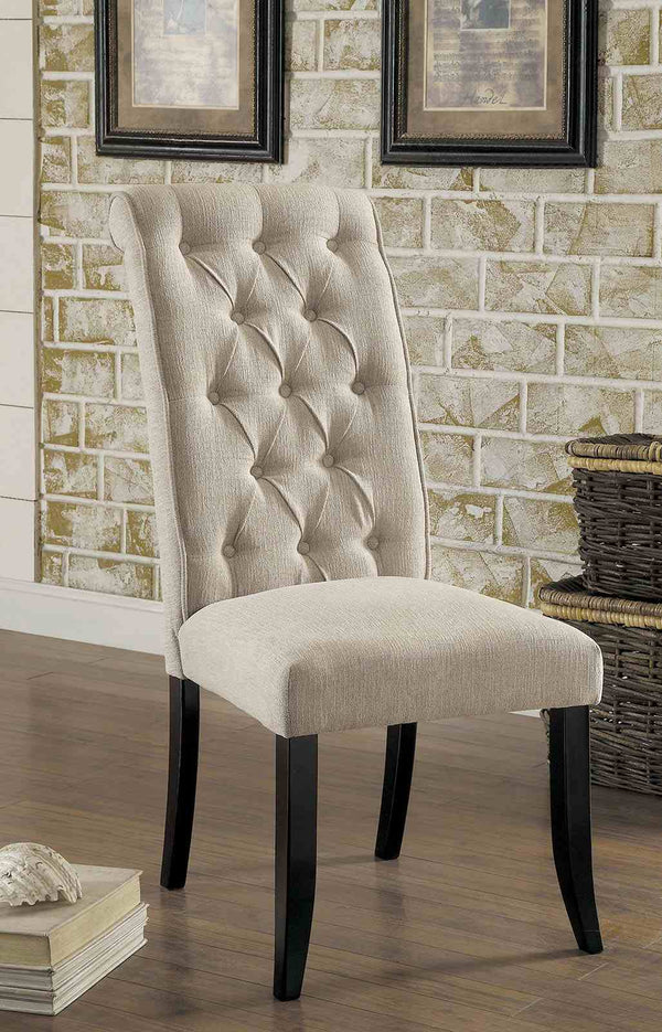 Mashall Beige/Antique Black Side Chair, Set of 2