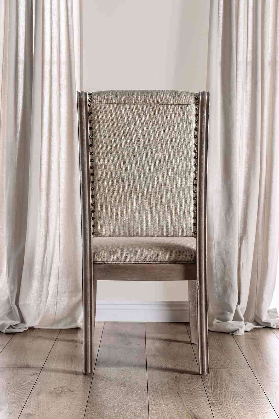 Patience Rustic Natural Tone/Beige 9 Pc Dining Table Set from Furniture of America - Luna Furniture