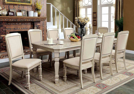 Holcroft Antique White/Ivory 9-Piece Dining Room Set from Furniture of America - Luna Furniture