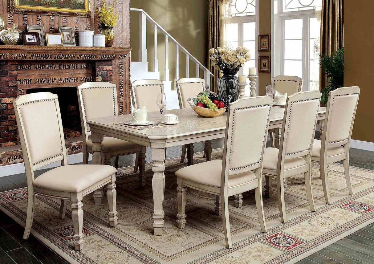 Holcroft Antique White/Ivory 7 Pc Dining Table Set from Furniture of America - Luna Furniture