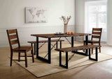 Dulce Walnut/Black 6 Pc Dining Table Set w/ Bench from Furniture of America - Luna Furniture