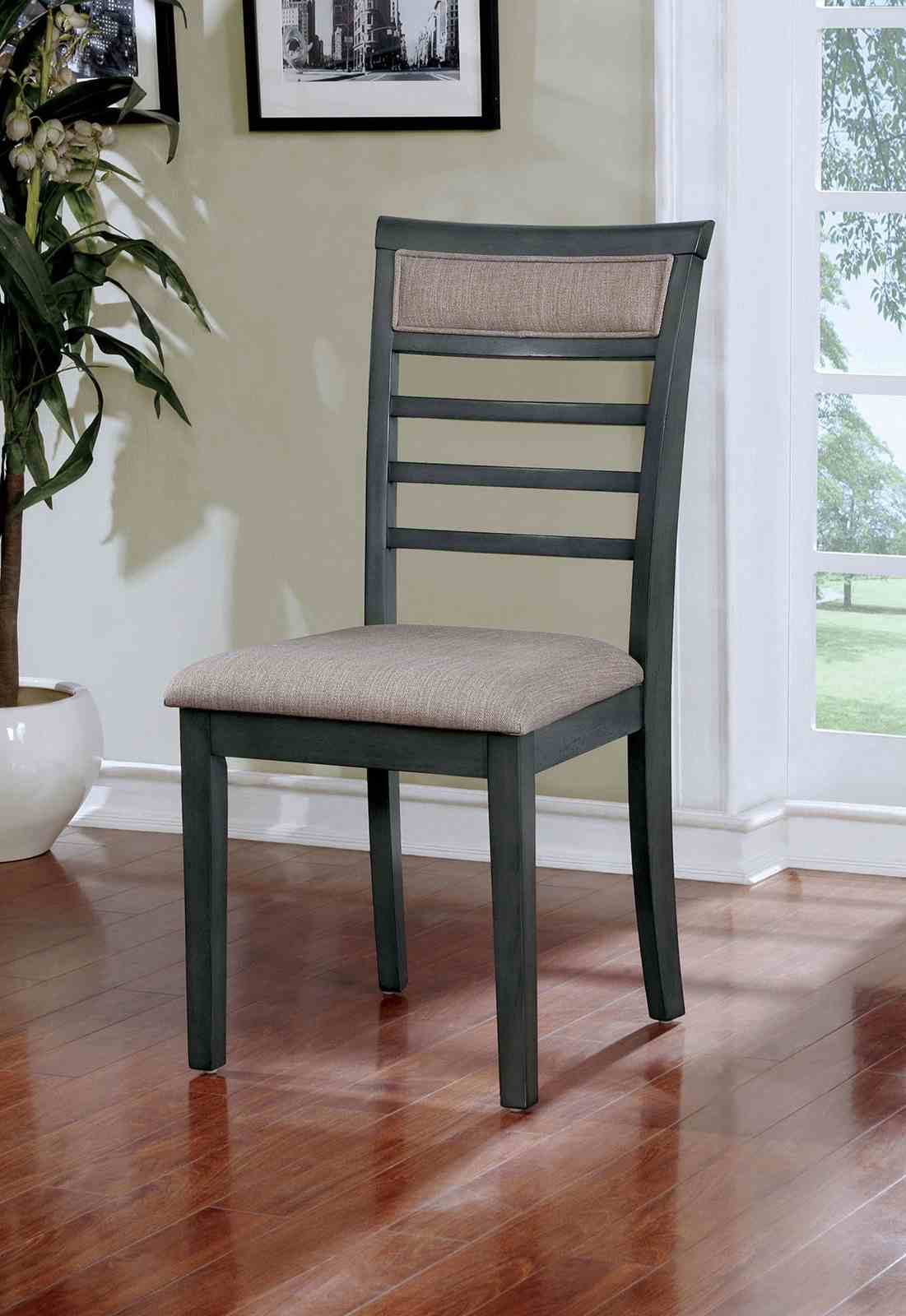 Taylah Weathered Gray/Beige 5 Pc. Dining Table Set from Furniture of America - Luna Furniture