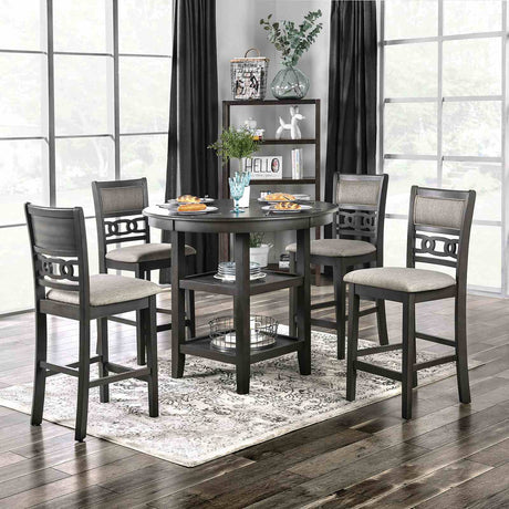 Milly Gray 5-Piece Counter Hight Set from Furniture of America - Luna Furniture