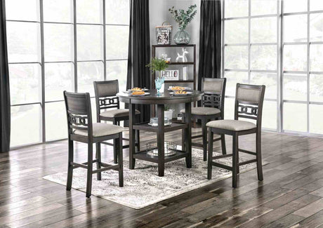 Milly Gray 5-Piece Counter Hight Set from Furniture of America - Luna Furniture
