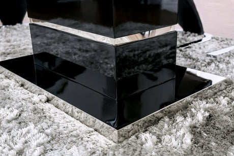 Midvale Black/Chrome Contemporary Dining Room Set from Furniture of America - Luna Furniture