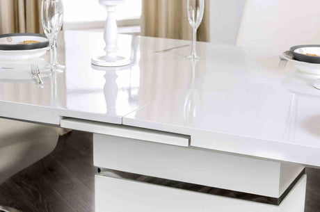 Midvale White/Chrome Dining Table from Furniture of America - Luna Furniture