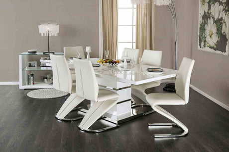 Midvale White/Chrome Side Chair from Furniture of America - Luna Furniture