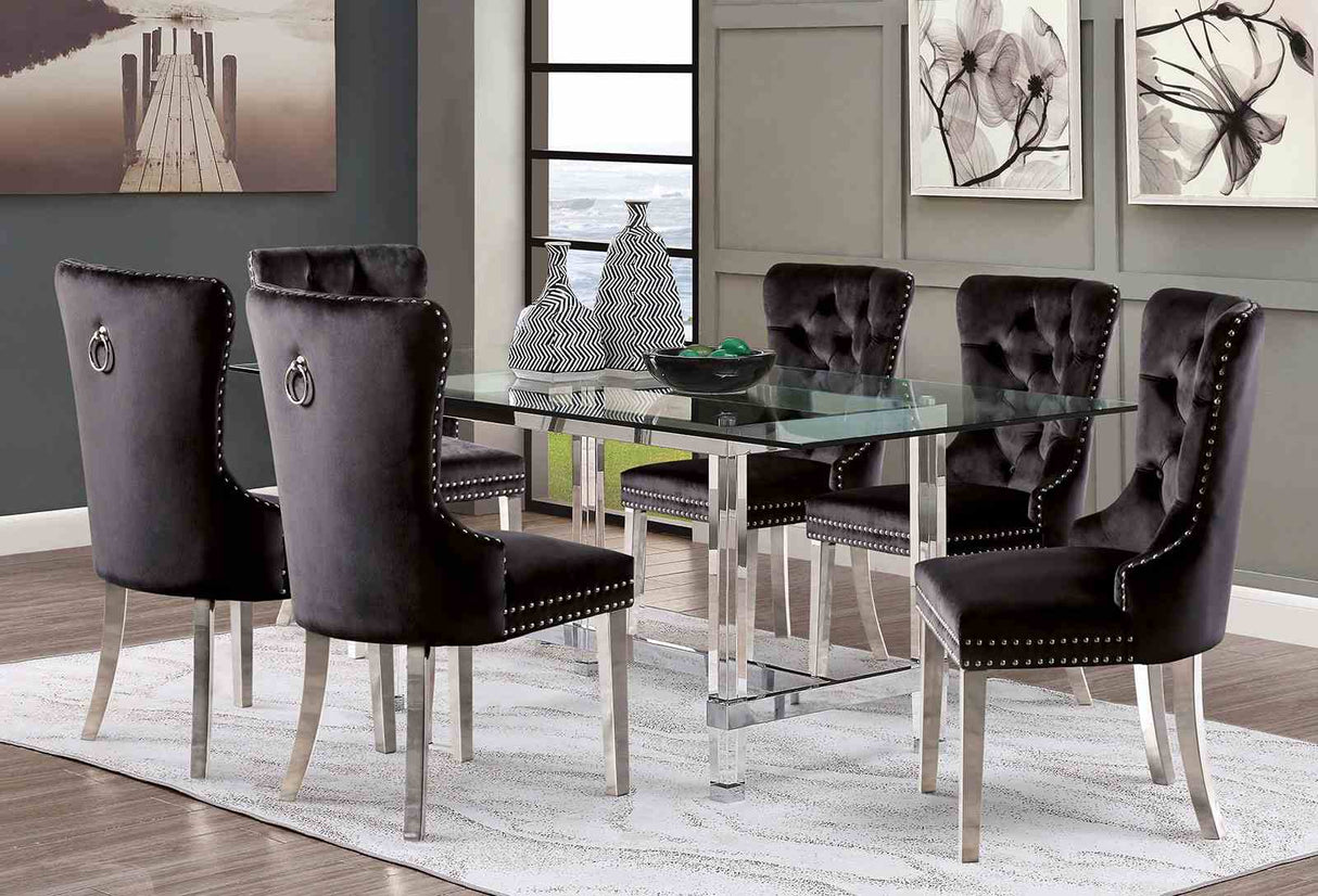 Jewett Black Wingback Chair from Furniture of America - Luna Furniture