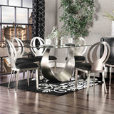 Orla Silver/Black 7 Pc Dining Table Set from Furniture of America - Luna Furniture