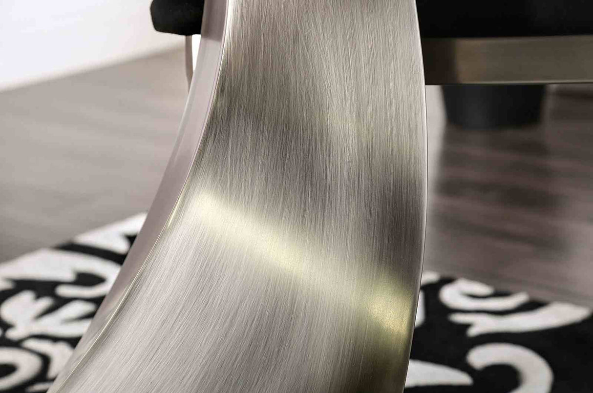 Orla Silver/Black Dining Table from Furniture of America - Luna Furniture