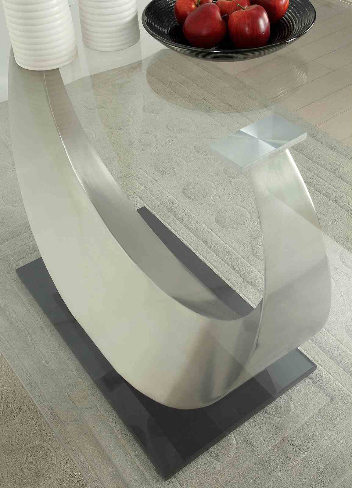 Orla Silver/Black Dining Table from Furniture of America - Luna Furniture
