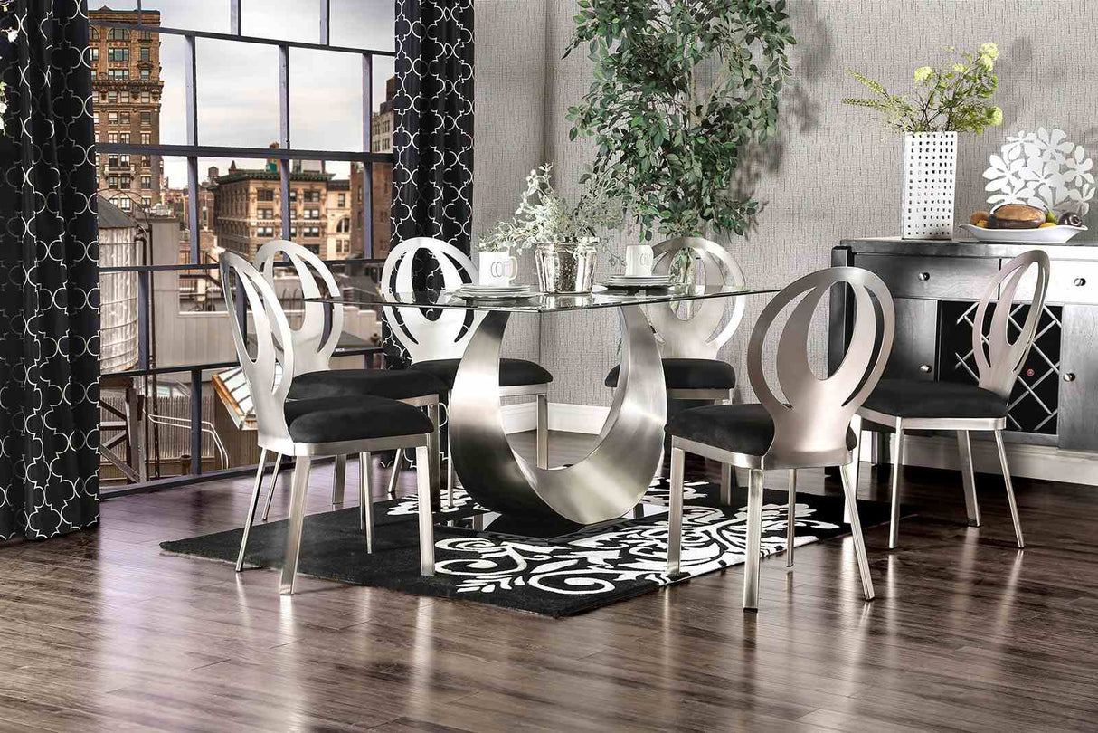 Orla Silver/Black Side Chair from Furniture of America - Luna Furniture