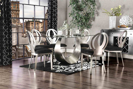 Orla Silver/Black Side Chair from Furniture of America - Luna Furniture