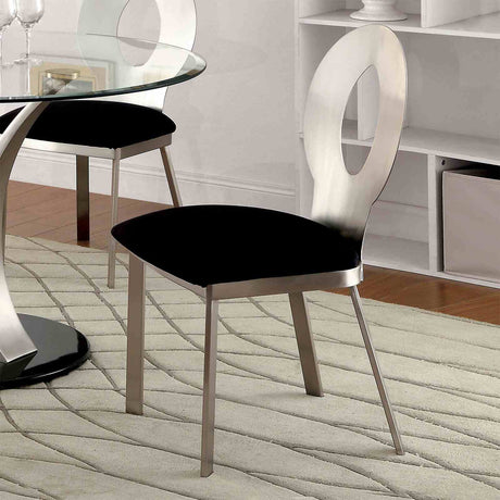 Valo Silver/Black Side Chair from Furniture of America - Luna Furniture