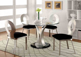 Valo Silver/Black Side Chair from Furniture of America - Luna Furniture