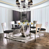 Nova Silver/Black Dining Table from Furniture of America - Luna Furniture
