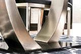 Nova Silver/Black Dining Table from Furniture of America - Luna Furniture