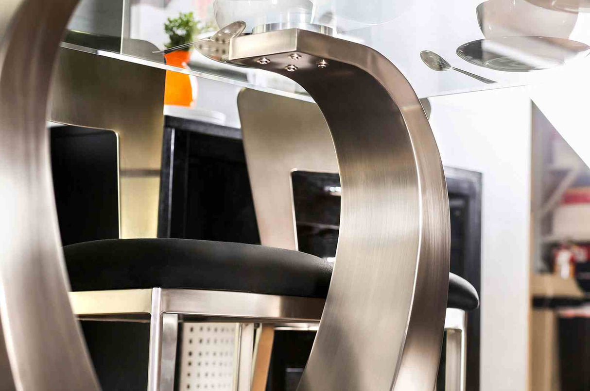 Nova Silver/Black 7 Pc Dining Table Set from Furniture of America - Luna Furniture