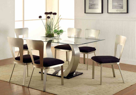 Nova Silver/Black Side Chair from Furniture of America - Luna Furniture