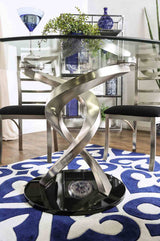 Roxo Silver/Black Dining Table from Furniture of America - Luna Furniture