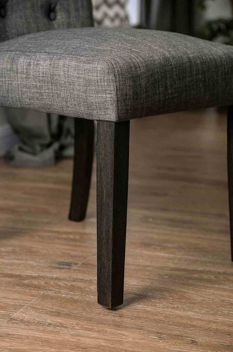 Alfred Antique Black/Gray Side Chair from Furniture of America - Luna Furniture