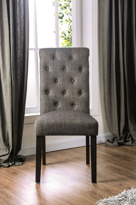 Alfred Antique Black/Gray Side Chair from Furniture of America - Luna Furniture