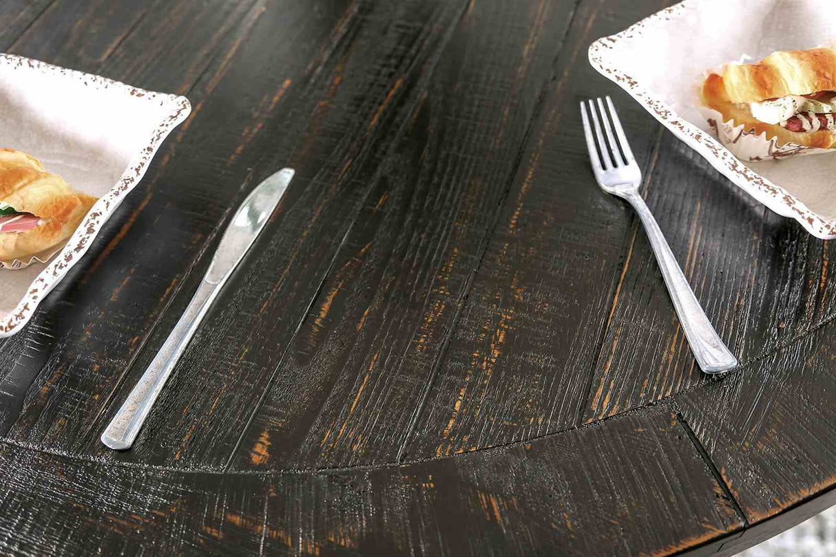 Alfred Antique Black/Ivory 5 Pc Dining Table Set from Furniture of America - Luna Furniture