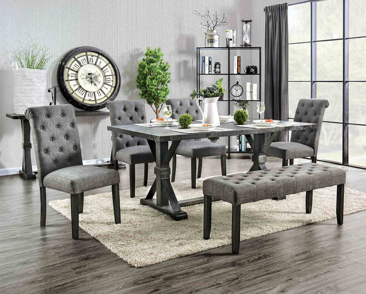 Alfred Antique Black Dining Table from Furniture of America - Luna Furniture